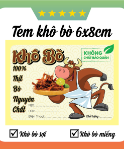 In tem dán khô bò