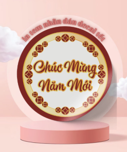[Có Sẳn] Tem Decal dán Tết, Chúc Mừng Năm Mới giấy kraft (da bò) - KT: 5cm