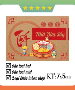 [Có Sẳn] Tem decal dán nhiều loại mứt tết và hạt tết 7x5cm