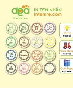 100 Tem Nhãn Giấy Decal Dán Intemre.com Bánh Trung Thu Hình Tròn 3cm - Mẫu 8