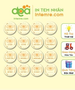 100 Tem Nhãn Giấy Decal Dán Intemre.com Bánh Trung Thu Hình Tròn 3cm - Mẫu 9