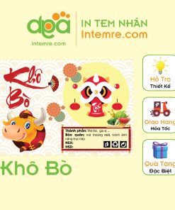 Sẳn 30 Tem Decan Khô Gà, Bò, Mực, Heo Dán Mùa Tết Intemre.com - Kích Thước: 7x5cm