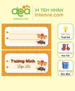 Tem Nhãn Decan Dán Dụng Cụ Cá Nhân, Học Tập Ghi Tên Của Bé - Intemre.com - KT: 4x2cm