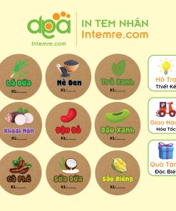 200 Tem Nhãn Giấy Kraft Da Bò Decal Dán Intemre.com Bánh Trung Thu Tròn 2cm - Mẫu 12