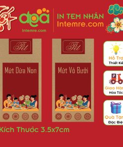 Sẳn 40 Tem Nhãn Dán Xi Măng, Kraft, Mứt Tết, Hạt Intemre.com Theo Yêu Cầu - Kích Thước: 3.5x7cm