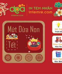 Sẳn 38 Tem Nhãn Dán Xi Măng, Kraft, Craft Mứt Tết, Hạt Intemre.com Theo Yêu Cầu - Kích Thước: 5x5cm