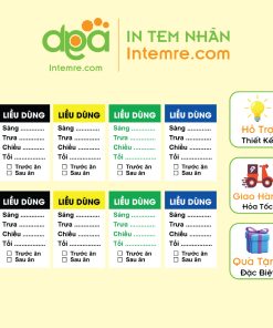 Sẳn 160 Tem Dán Decal Giấy Ghi Liều Dùng Nhà Thuốc Intemre.com - KT: 3x2cm