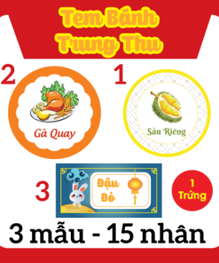 Tem Bánh Trung Thu 100 tem ( Mẫu Tròn )