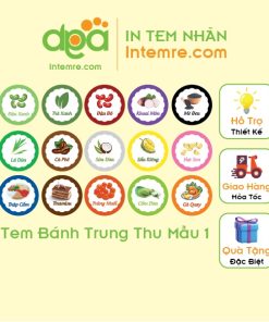 100 Tem Nhãn Giấy Decal Dán Intemre.com Bánh Trung Thu Hình Tròn 3cm - Mẫu 1,2,3