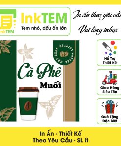 [Sẳn] 60 In Tem Nhãn Cà Phê Muối, Sticker, Chống Nước InkTEM Cắt Bế Thành Phẩm Kích Thước: 4x4cm