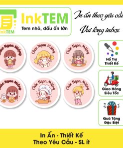 [Sẳn] 100 Tem Nhãn Dán Giấy Decan InkTEM Dán Chúc Ngon Miệng Kích Thước: 3cm