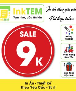 [Sẳn] 100 Tem Nhãn Giấy InkTEM, Decan Dán, Giảm Giá, Khuyến Mãi Sale, Đồng Giá - Tròn: 3cm