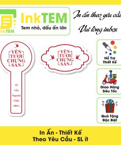 [Sẳn] 24 Bộ Tem Nhãn Giấy Cán Bóng InkTEM, Decan Dán Yến Tươi Sào, Chưng (Không Bao Gồm Hủ)