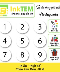 [Sẳn] 800 Tem Nhãn Giấy Decan Dán InkTEM Số Thứ Tự 1,2,3 - Kt:1cm