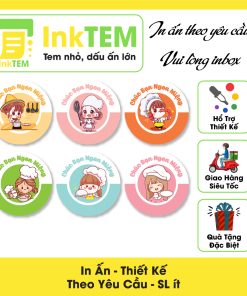 [Sẳn] 100 Tem Nhãn Dán Giấy Decan Dán InkTEM Chúc Ngon Miệng, Ăn Vặt, Trà Sữa - Kích Thước: 3cm