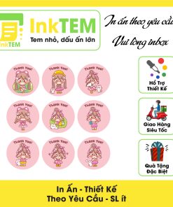 [SẲN] 3 Bộ 18 Tem Nhãn Dán, Sticker InkTEM Chăm Sóc Khách Hàng Dễ Thương -KT: 3cm