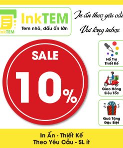 [Sẳn] 100 Tem Nhãn Giấy, Decan InkTEM Dán, Giảm Giá, Khuyến Mãi Sale - Kt: 3cm