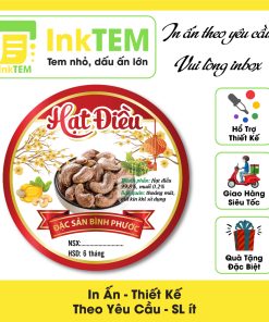 [Sẳn] Tem Nhãn Giấy Cán Bóng, Decal Dán InkTEM Hạt Điều Rang Muối Nhiều Kích Cở - Mẫu 2