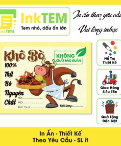 [Sẳn] 18 Tem Nhãn Giấy Decan Dán InkTEM Khô Bò Sợi, Khô Bò Miếng - Kt: 8x6cm