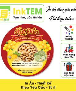 [Sẳn] Tem Nhãn Giấy Cán Bóng, Decal Dán InkTEM Hạt Điều Rang Muối Nhiều Kích Cở - Mẫu 5