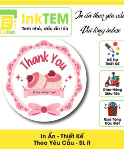 [COMBO] 500 Tem In Nhãn Giấy Decan Dán InkTEM Thiết Kế Theo Yêu Cầu Kt: 4cm