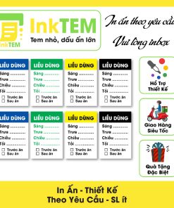 Sẳn 160 Tem Dán Decal Giấy InkTEM Ghi Liều Dùng Nhà Thuốc - KT: 3x2cm