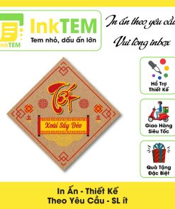 [Sẳn] 38 Tem In Nhãn Giấy Xi Măng Decan Dán InkTEM Mứt Và Hạt Tết Hình Thoi - Kt:5x5cm