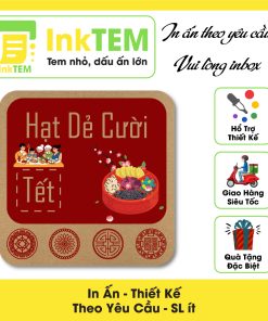 [Sẳn] 38 Tem Nhãn Dán InkTEM Xi Măng, Kraft, Craft Mứt Tết, Hạt Hoặc Theo Yêu Cầu - Kích Thước: 5x5cm