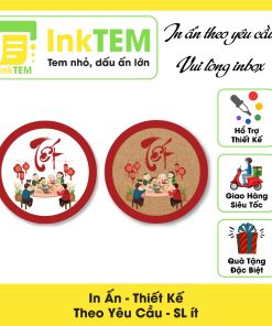 [IN] 68 Ấn Tem Nhãn Giấy Decan Dán InkTEM Tem Dán Tết Hình Tròn KT: 4cm