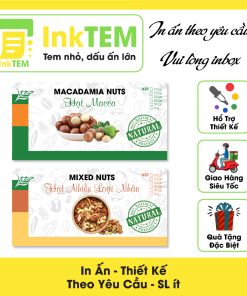 [Sẳn] 12 Tem Nhãn Giấy, Decan, Sticker Dán InkTEM Hạt Granola, Macca, Hạnh Nhân, Óc Chó, Ngũ Cốc