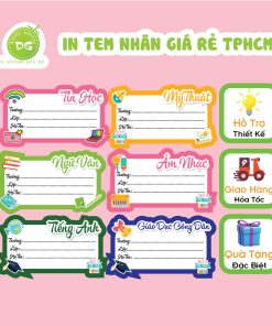 Sẳn 2 Bộ Tem Nhãn Decan InkTEM Dán Vở 16 Môn Học - Kích Thước: 7x4cm