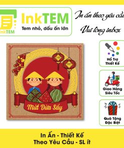 [Sẳn] 38 Tem, Decan Giấy Kraft - Da Bò Dán InkTEM Các Loại Mứt Tết, Chúc Mừng Năm Mới