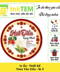 [Sẳn] Tem Dán Nhãn Giấy InkTEM Xi Măng, Da Bò Decan - Hạt Điều Rang Muối - Nhiều Kích Thước