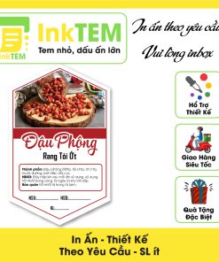 Sẳn 25 Tem Nhãn Dán Decal Giấy InkTEM Đậu Phộng Rang Tỏi Ớt - KT: 5x8cm