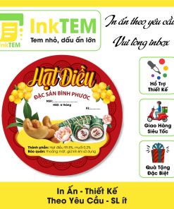 [Sẳn] Tem Nhãn Giấy Cán Bóng, Decal Dán InkTEM Hạt Điều Rang Muối Nhiều Kích Cở - Mẫu 6