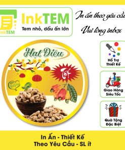 [Sẳn] Tem Nhãn Giấy Cán Bóng InkTEM, Decal Dán Tết, Hạt Điều Rang Muối Nhiều Kích Cở Mẫu 4