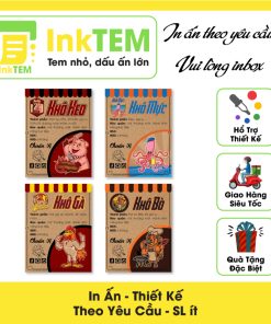 [Sẳn] 17 Tem Nhãn Giấy Xi Măng InkTEM, Da - Khô Bò, Gà, Heo, Mực - Đẹp, Sang, Decan Dán - Kt: 6x8cm