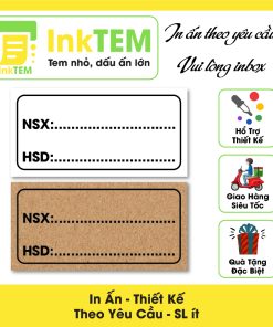 [Sẳn] 100 Tem Nhãn Giấy Decan Dán InkTEM Ghi Ngày Sản Xuất (Nsx) Và Hạn Sử Dụng (Hsd) Kt: 4x2cm