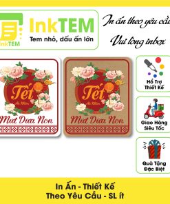 [Sẳn] 20 Tem Nhãn Giấy Decan Dán InkTEM Xi Măng, Kraft, Mứt Tết, Hạt Theo Yêu Cầu - Kt:6x7cm